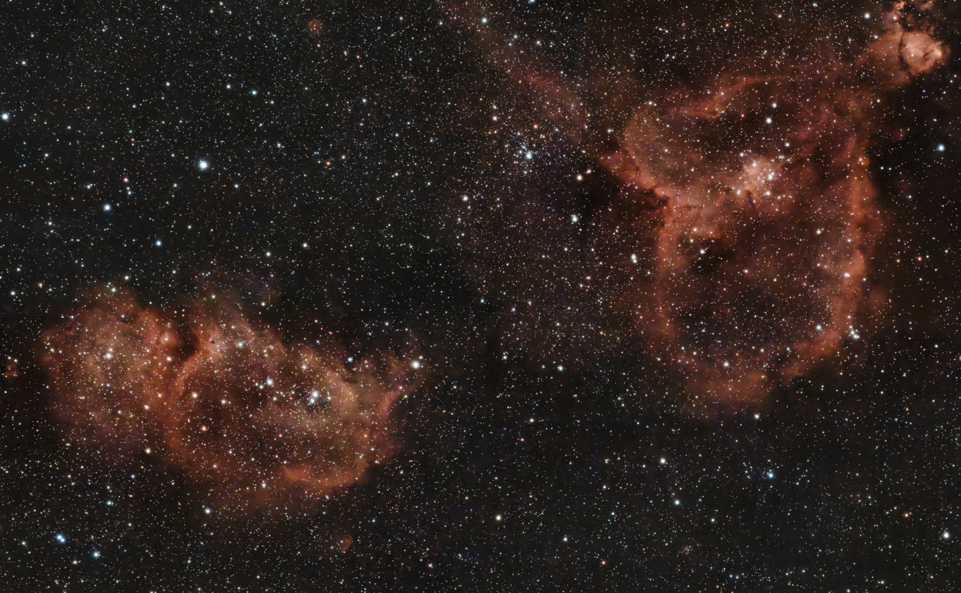 Heart and Soul Nebulae mosaic in Cassiopeia