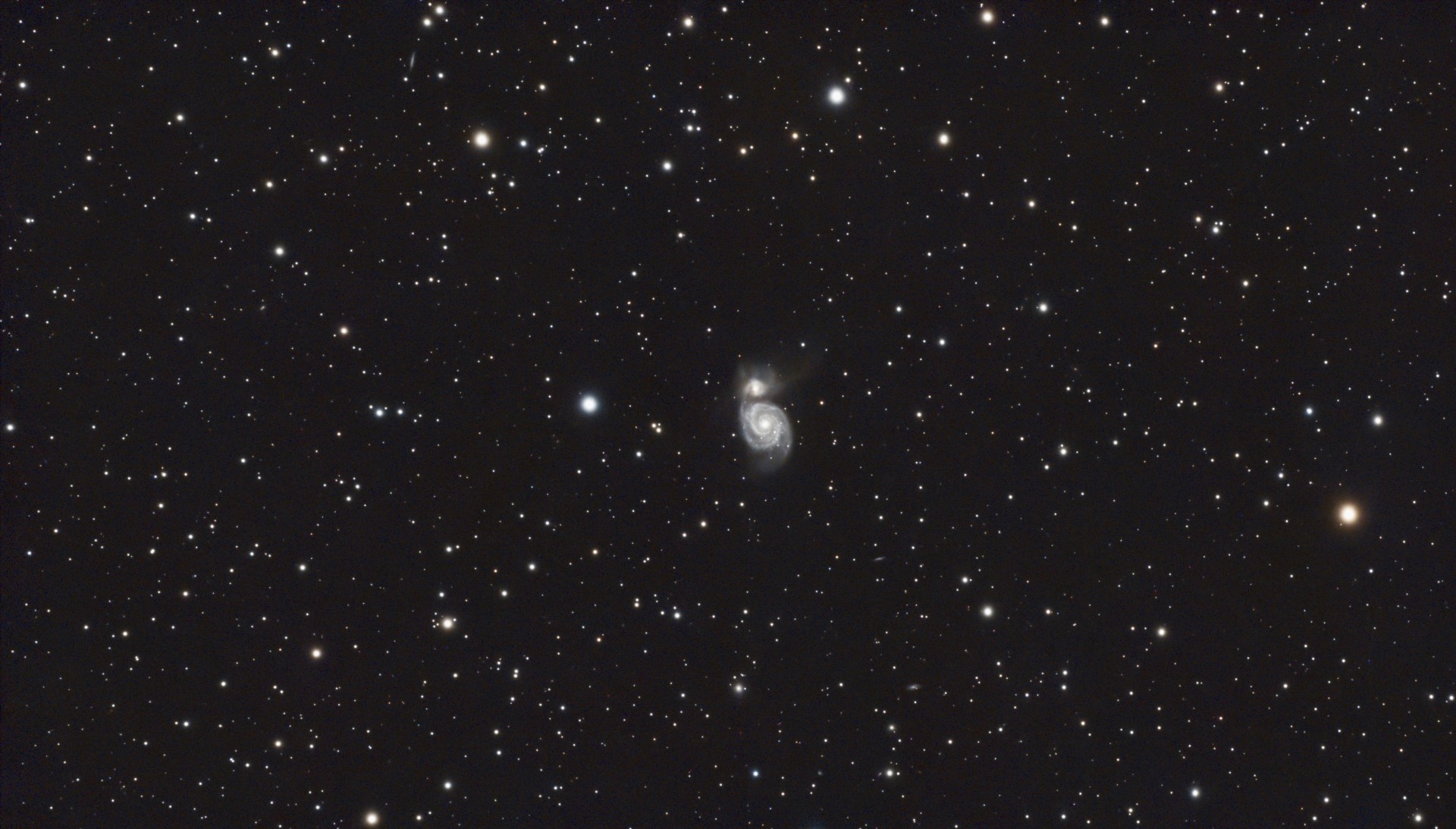 M51 Whirlpool Galaxy and NGC 5195 in Canes Venatici